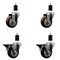 Service Caster 3.5'' Maroon Poly Wheel Swivel 1-1/2'' Expanding Stem Caster Set 2 Brakes, 4PK SCC-EX20S3514-PPUB-MRN-2-PLB-2-112 - alternate 1